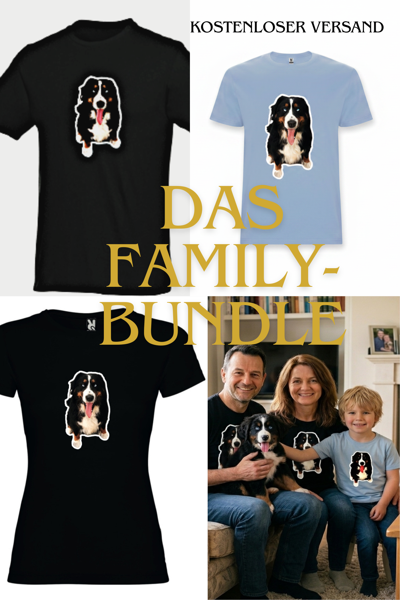 T-Shirt FRECHE LUNA family-bundle bestehend aus 3 T-Shirts