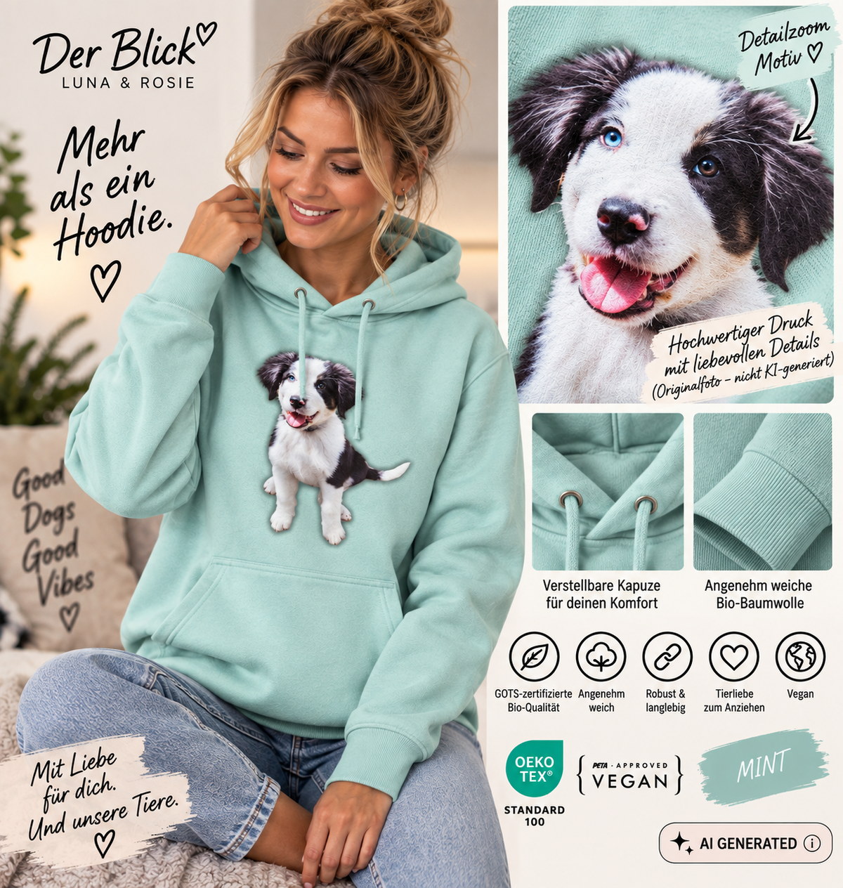 Oranic Basic Hoodie - SÜßE ROSIE - Organic Basic Hoodie