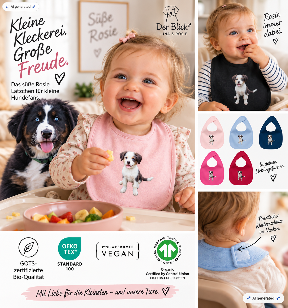 Baby- Lätzchen - SÜßE ROSIE - Organic Baby-Lätzchen