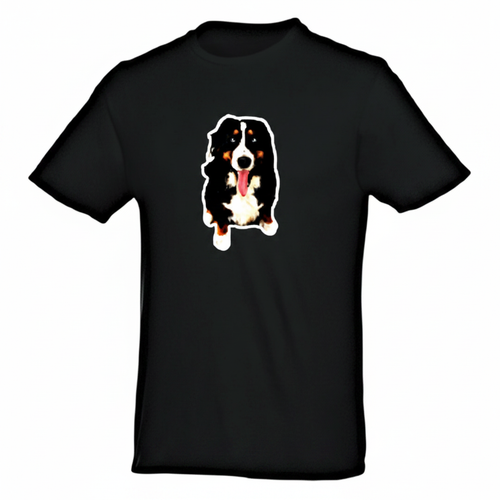 Schwarzes Herren T-Shirt mit Berner Sennenhund Print