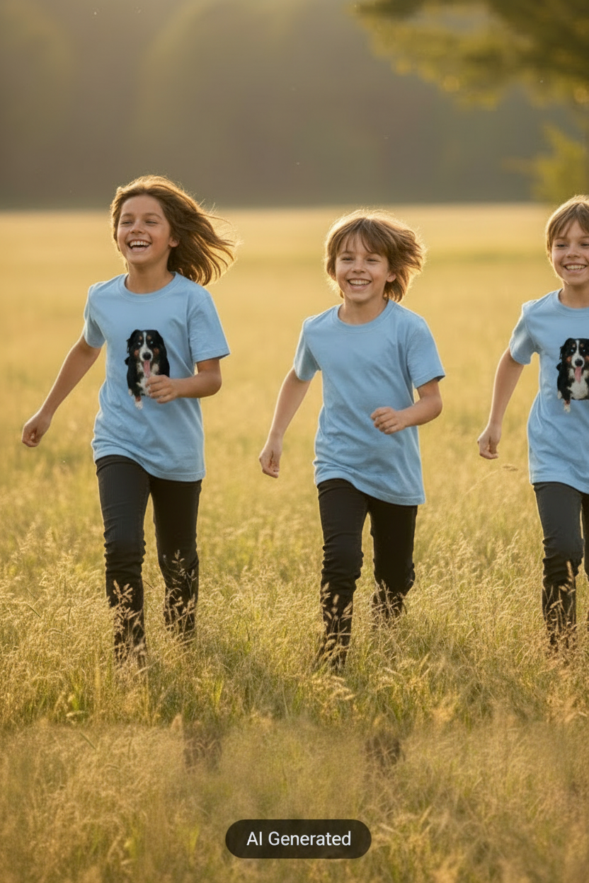 Kinder mit FRECHE LUNA T-Shirt